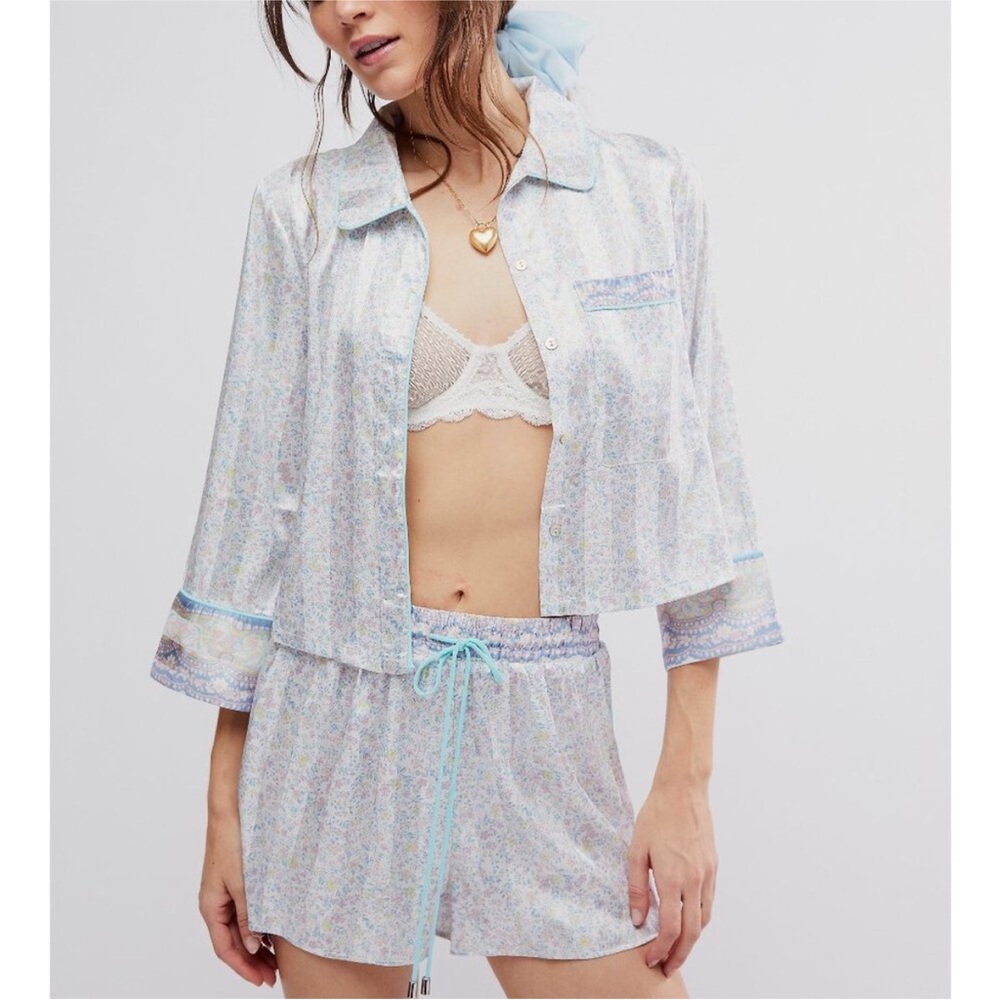 NWT Free People Floral Button-Up Pajama set XL - Picture 3 of 9